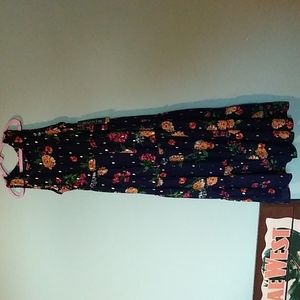 Girl's Navy + Floral Dress